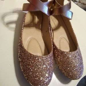 Champagne Glitter Flats